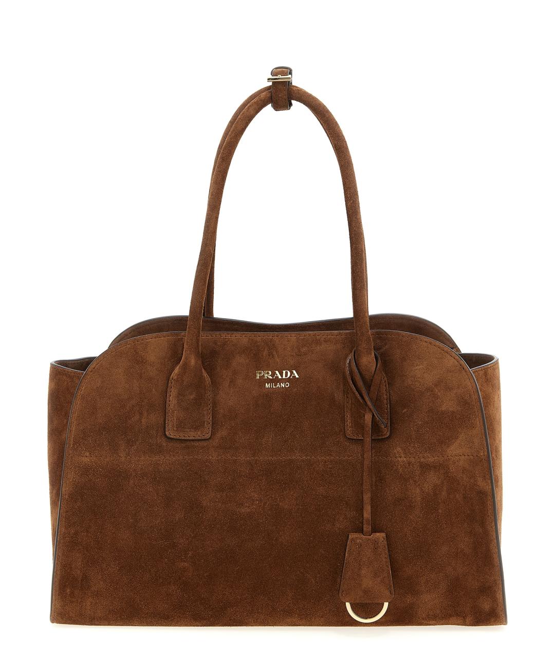 PRADA Коричневая кожаная сумка тоут, фото 1