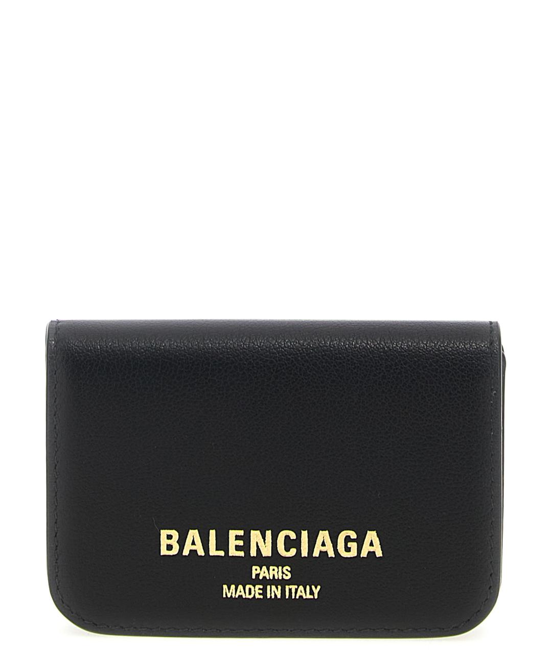 BALENCIAGA Черный кожаный кошелек, фото 1