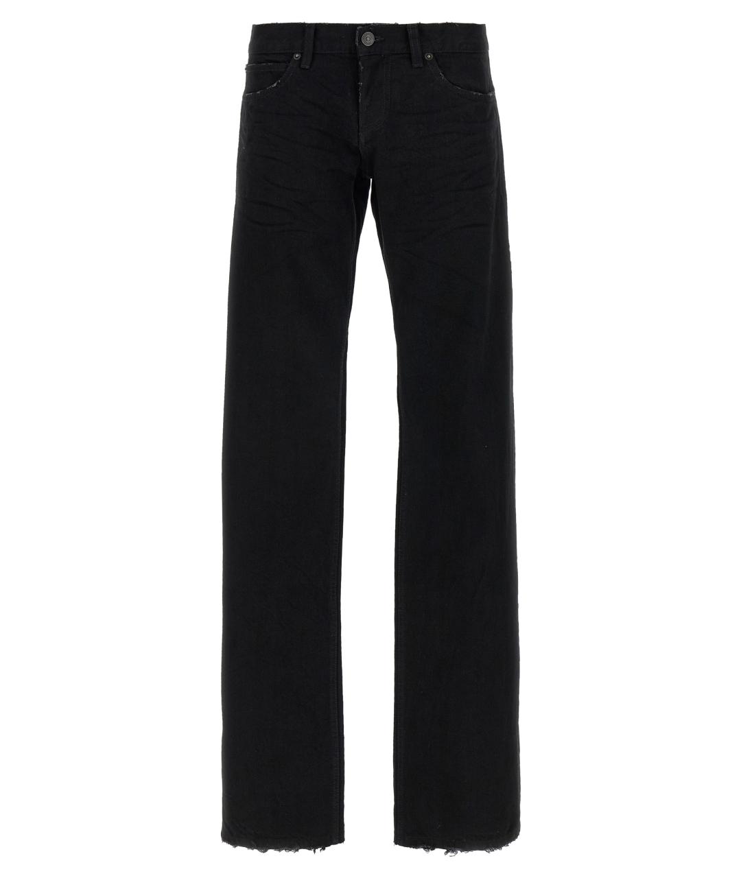 BALENCIAGA Черные хлопковые прямые джинсы, фото 1