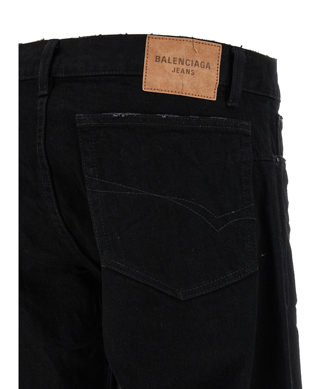 BALENCIAGA Черные хлопковые прямые джинсы, фото 4