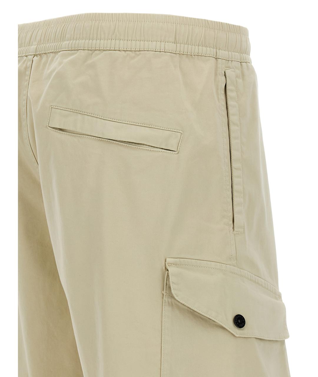 STONE ISLAND Бежевые хлопковые шорты, фото 4