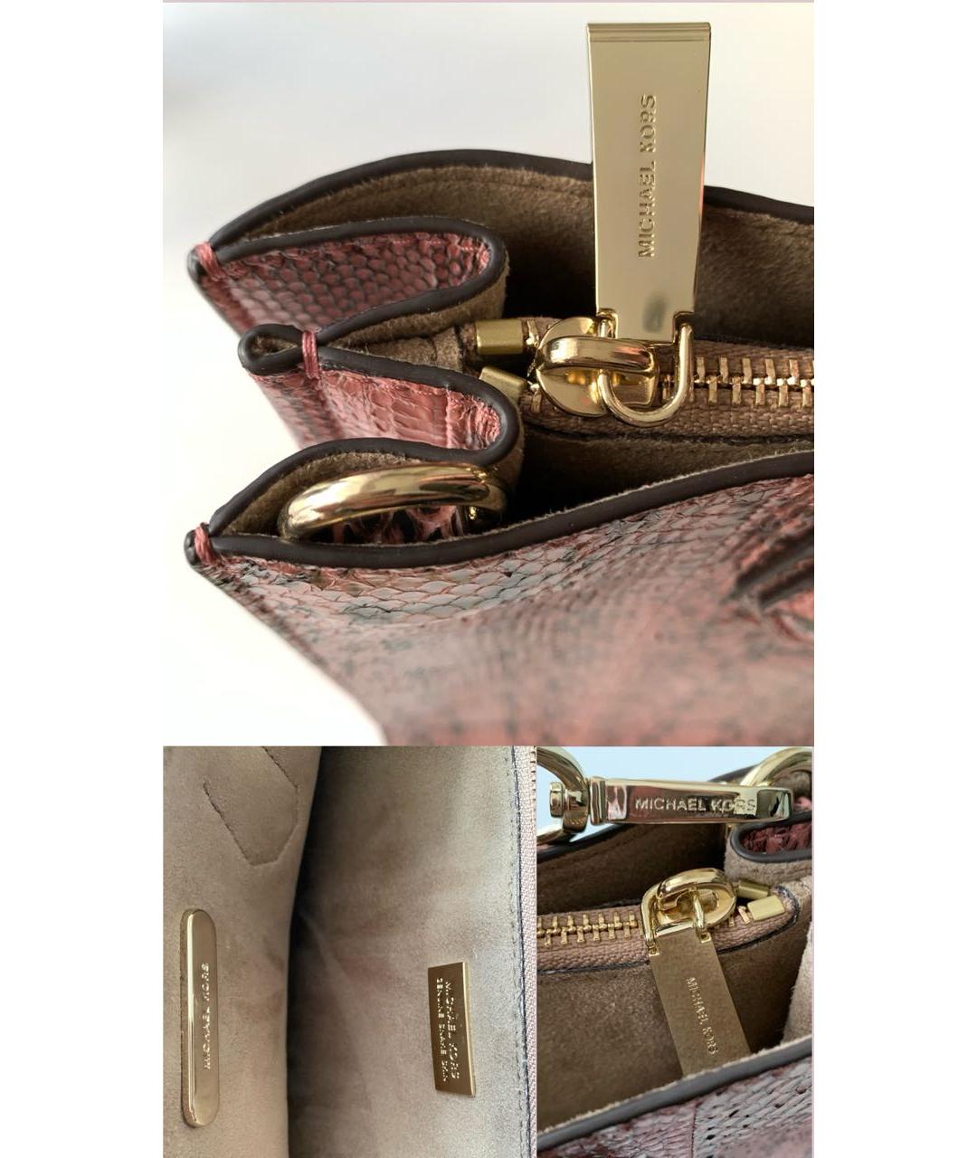 MICHAEL KORS Розовая сумка тоут из экзотической кожи, фото 6