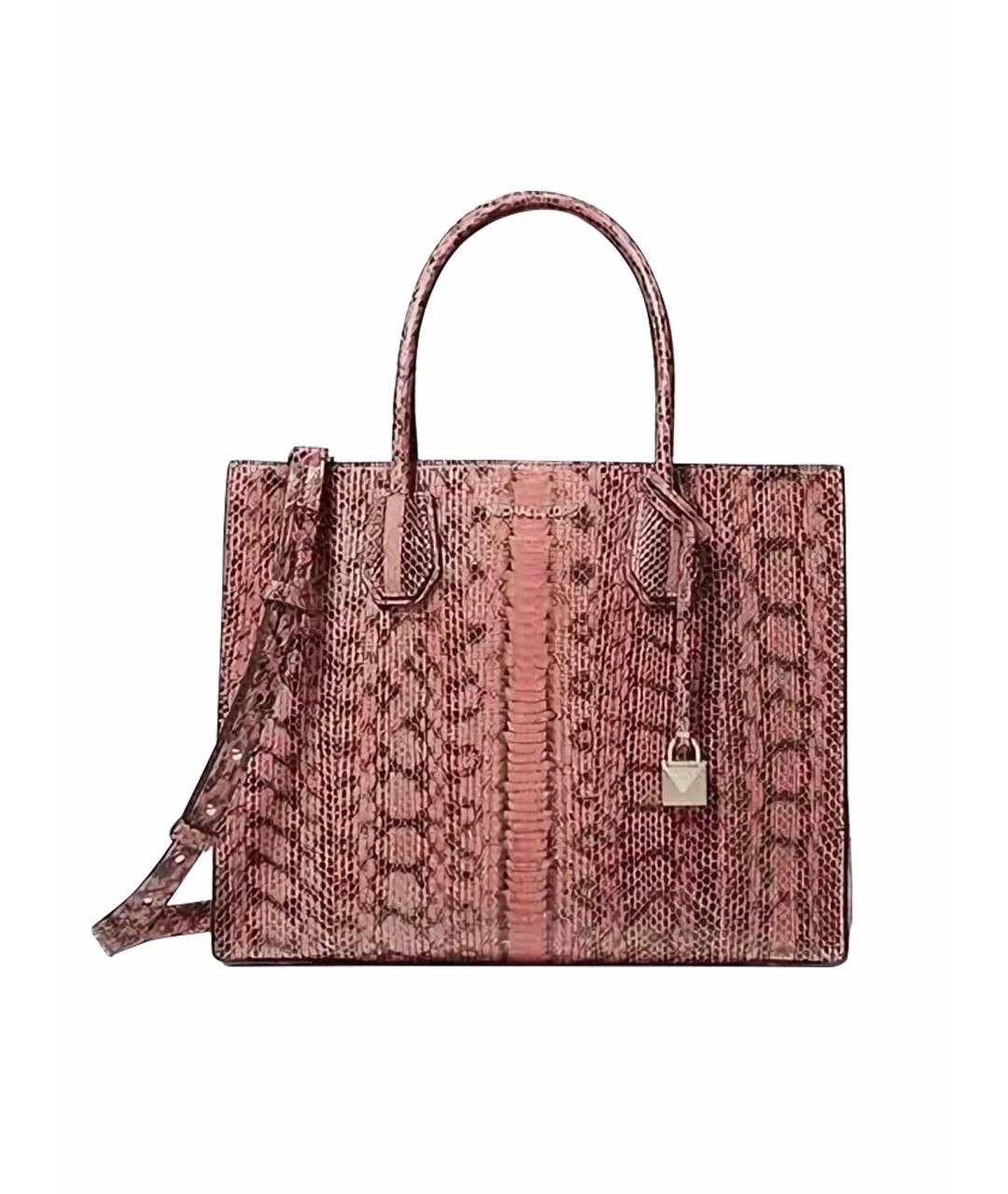 MICHAEL KORS Розовая сумка тоут из экзотической кожи, фото 1