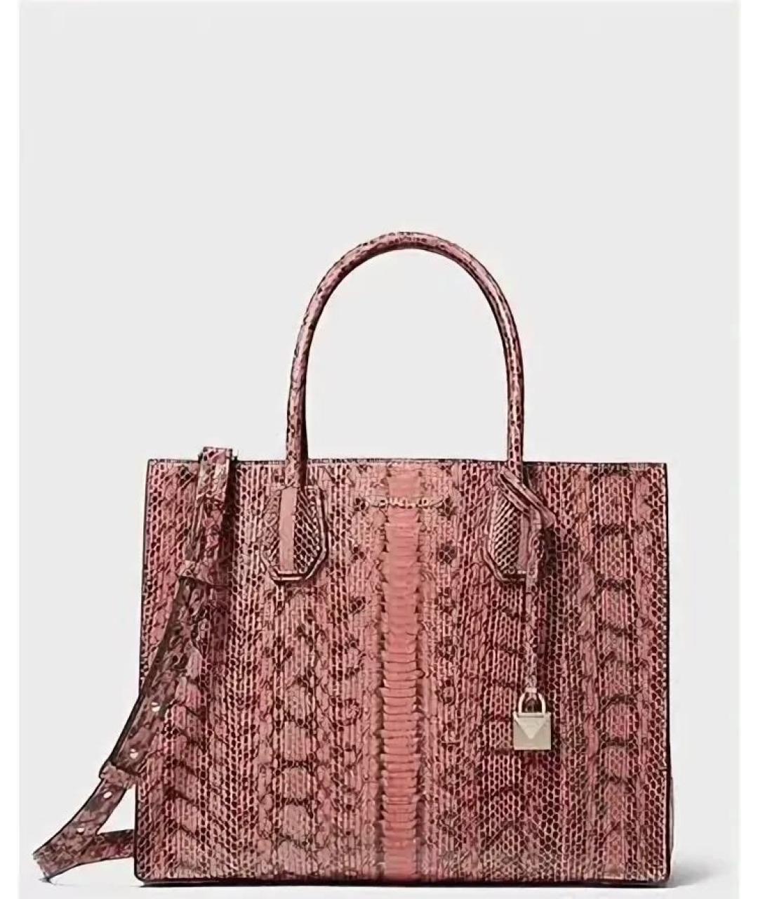 MICHAEL KORS Розовая сумка тоут из экзотической кожи, фото 9