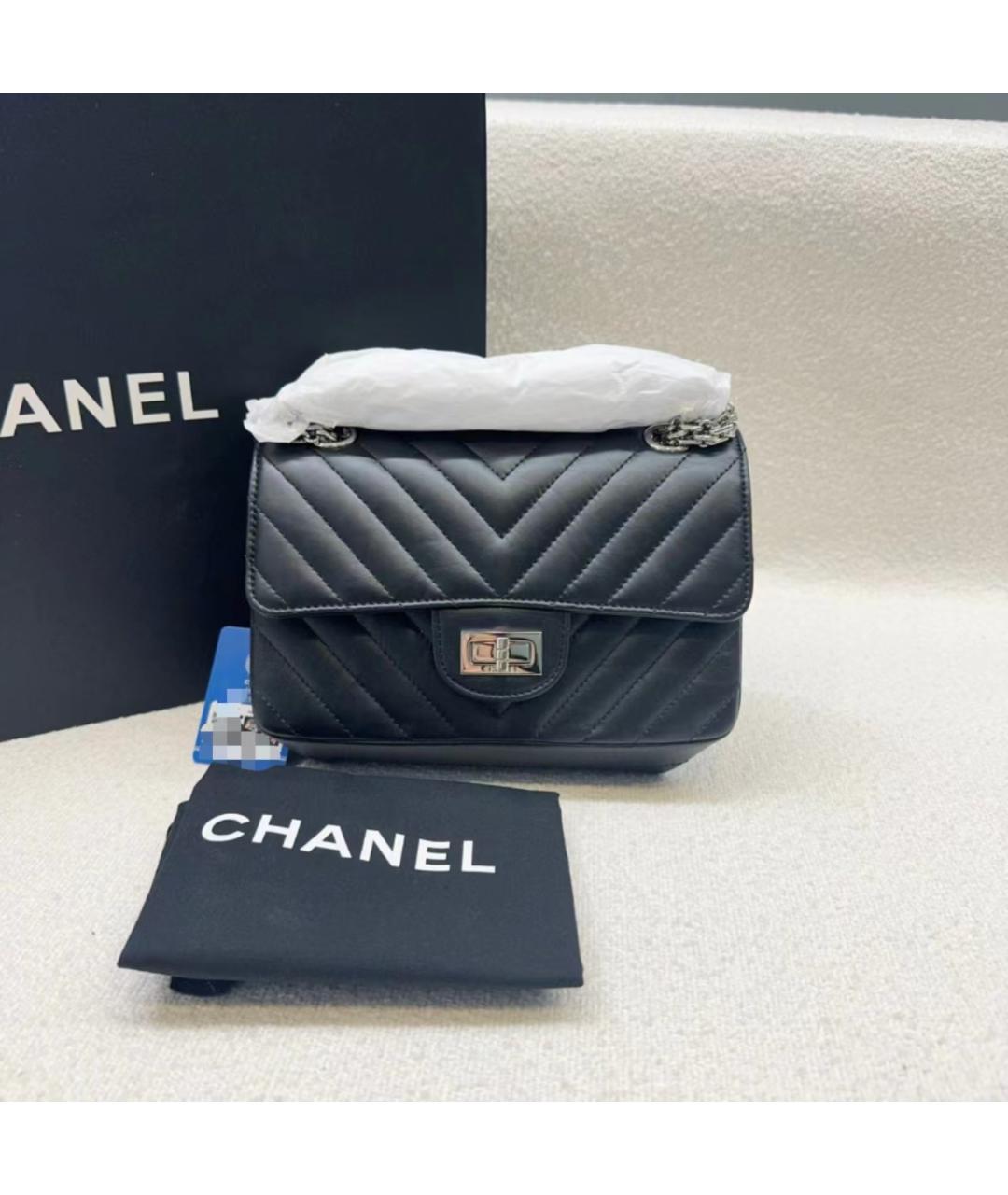 CHANEL Черная кожаная сумка через плечо, фото 6
