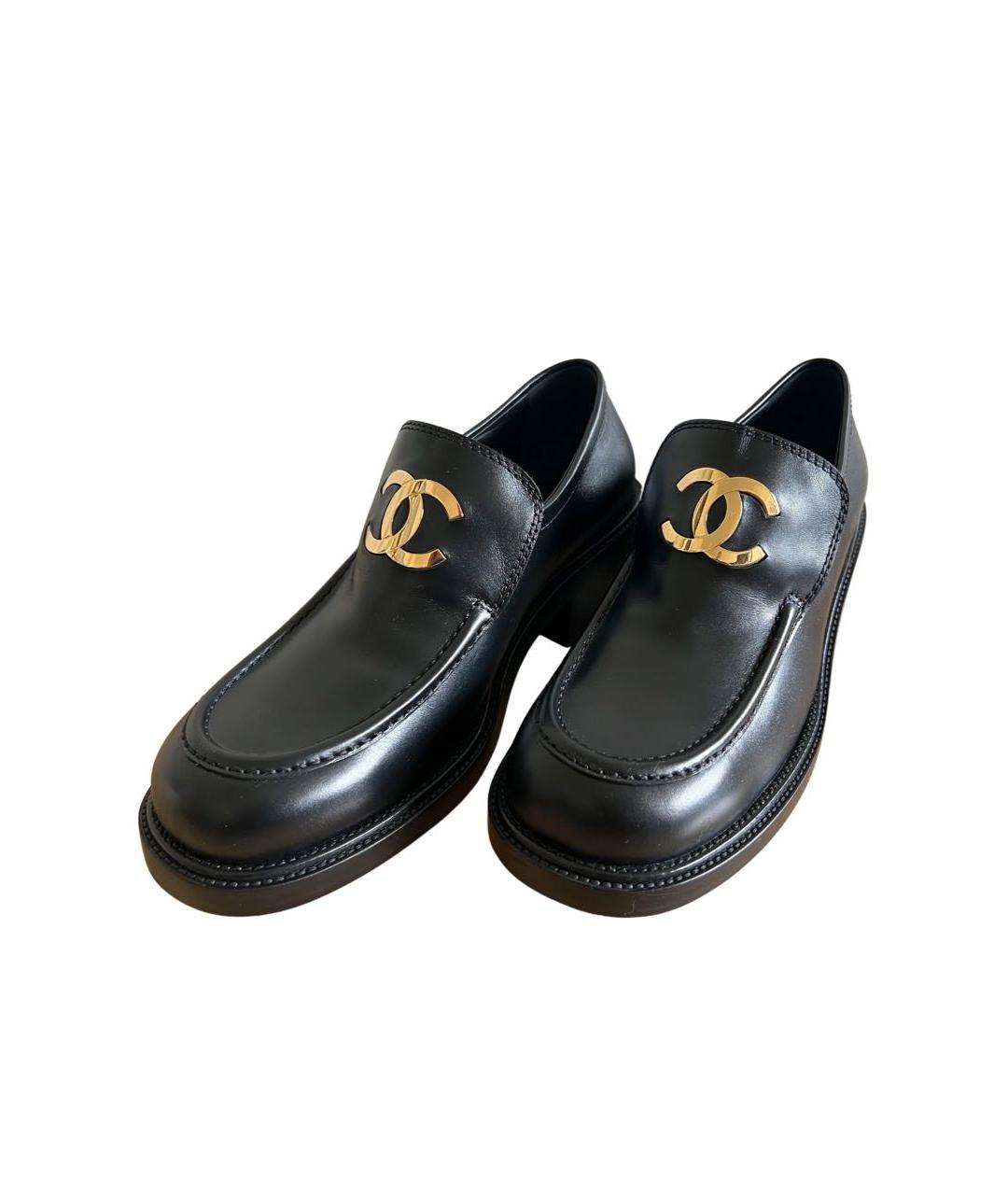 CHANEL Черные кожаные лоферы, фото 8
