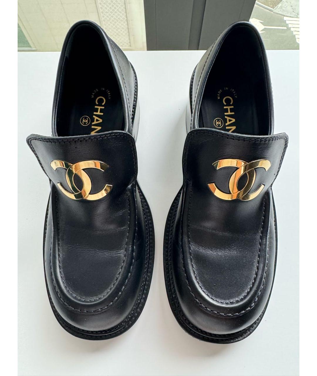 CHANEL Черные кожаные лоферы, фото 2