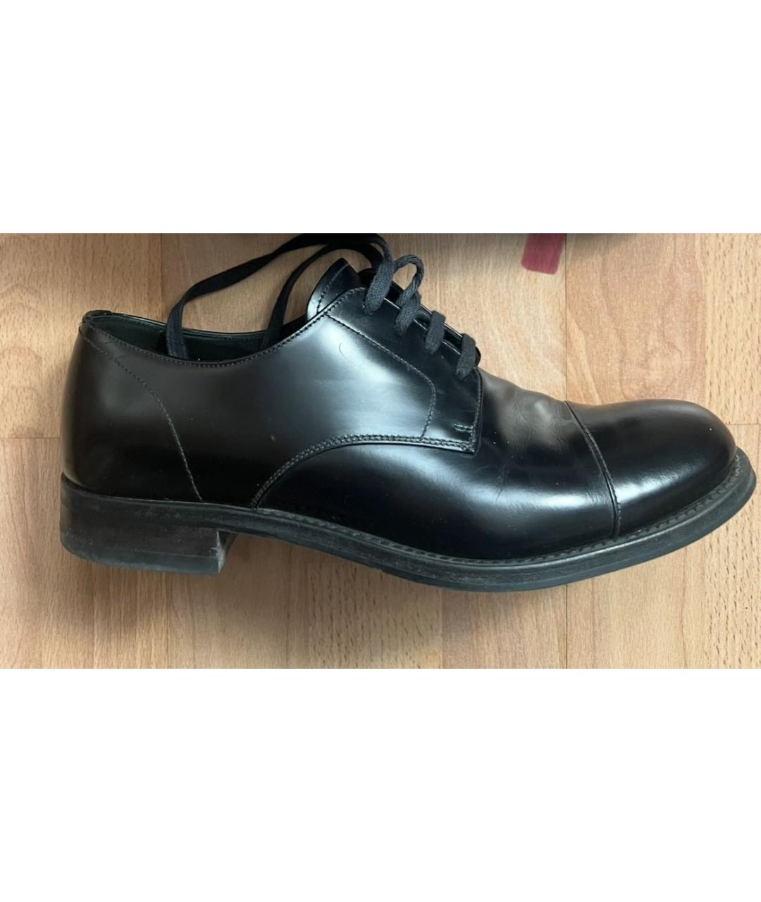 PRADA Черные кожаные низкие ботинки, фото 9
