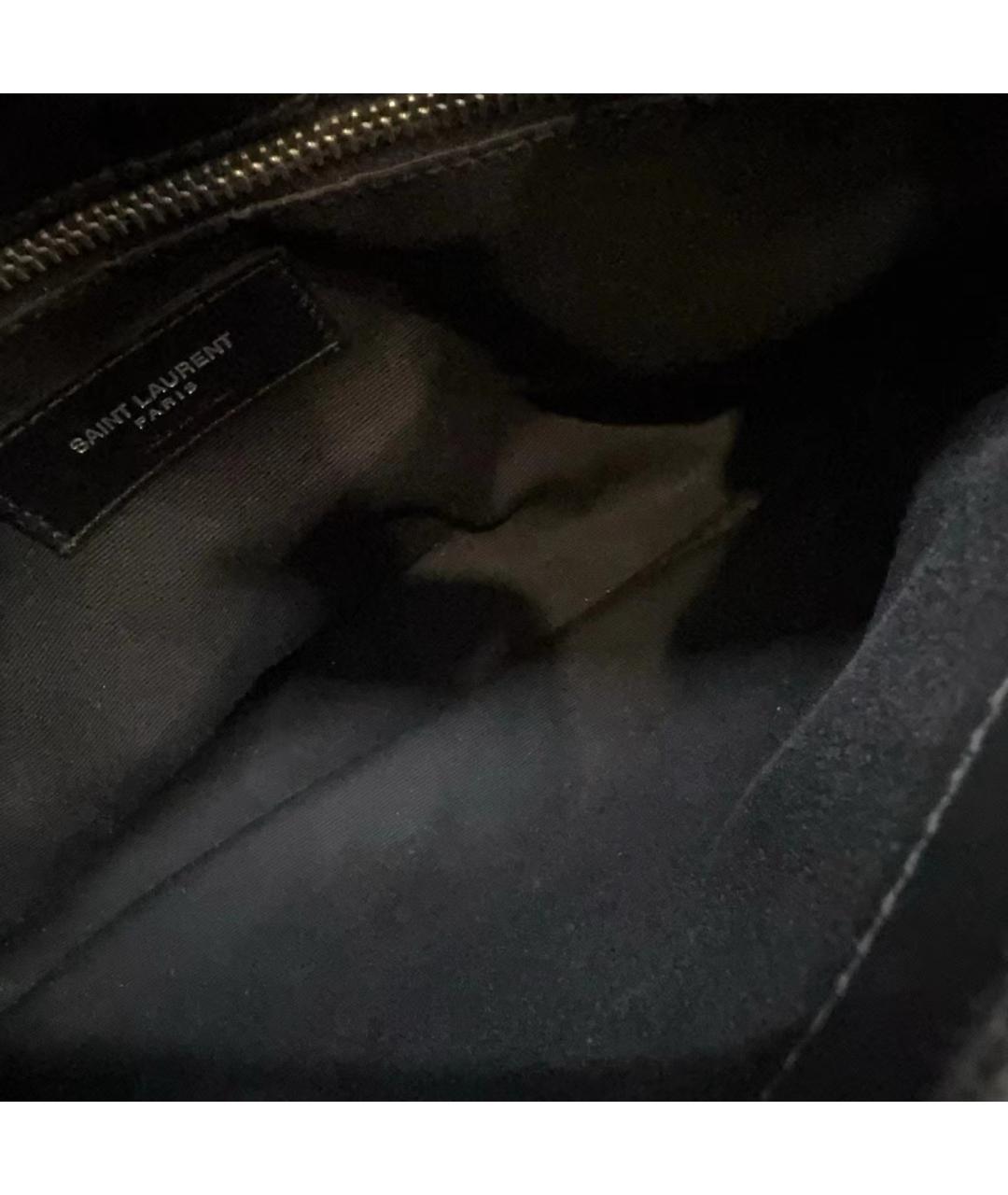 SAINT LAURENT Черная кожаная сумка тоут, фото 5