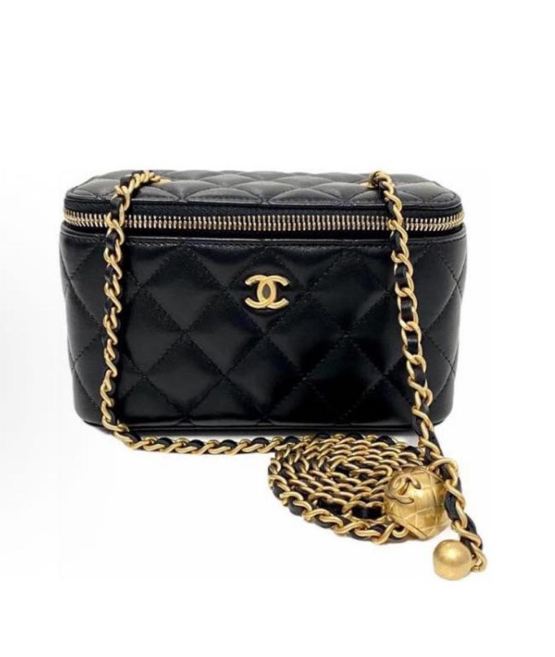 CHANEL Черная кожаная сумка через плечо, фото 3