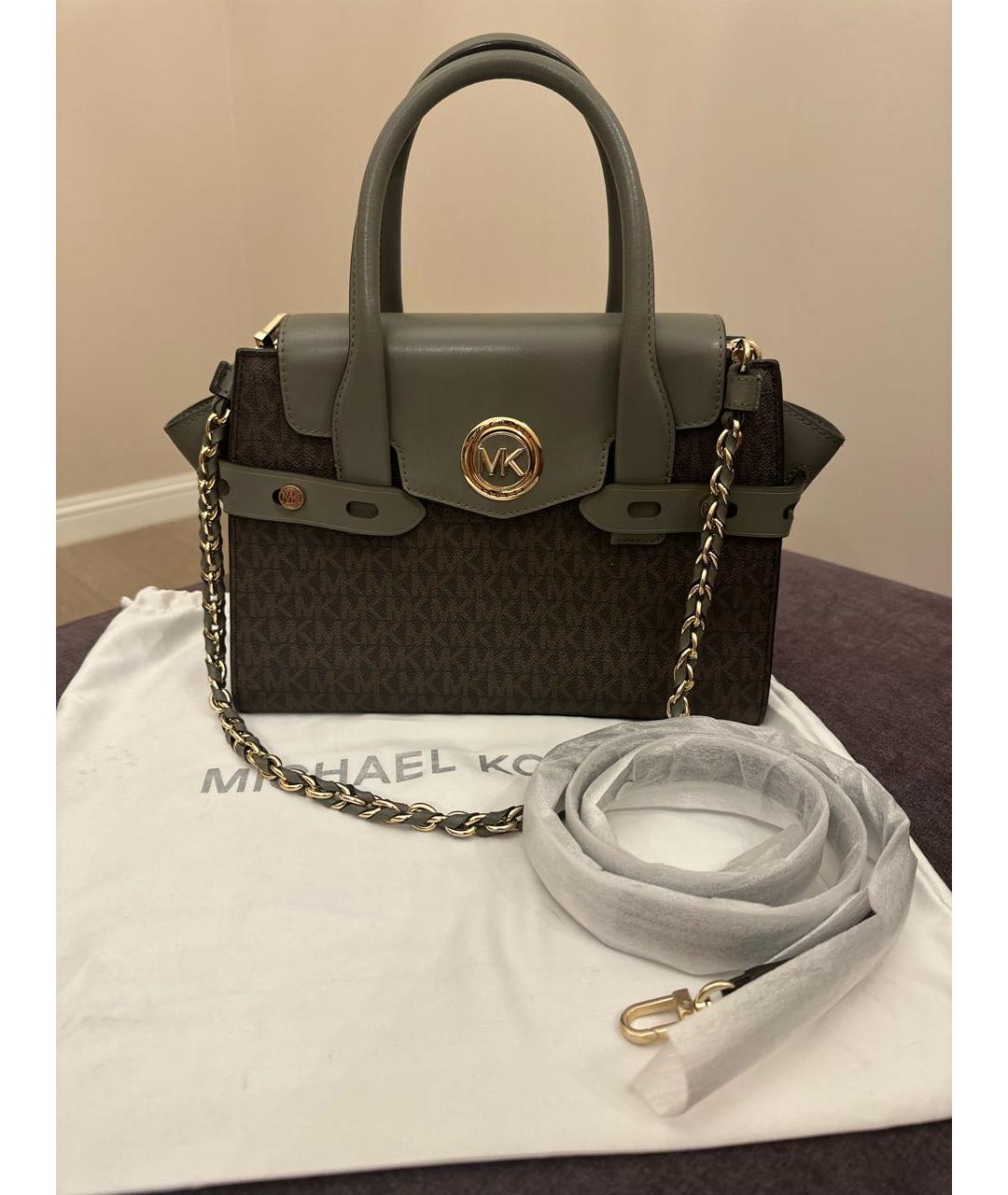 MICHAEL KORS Хаки сумка с короткими ручками из искусственной кожи, фото 5