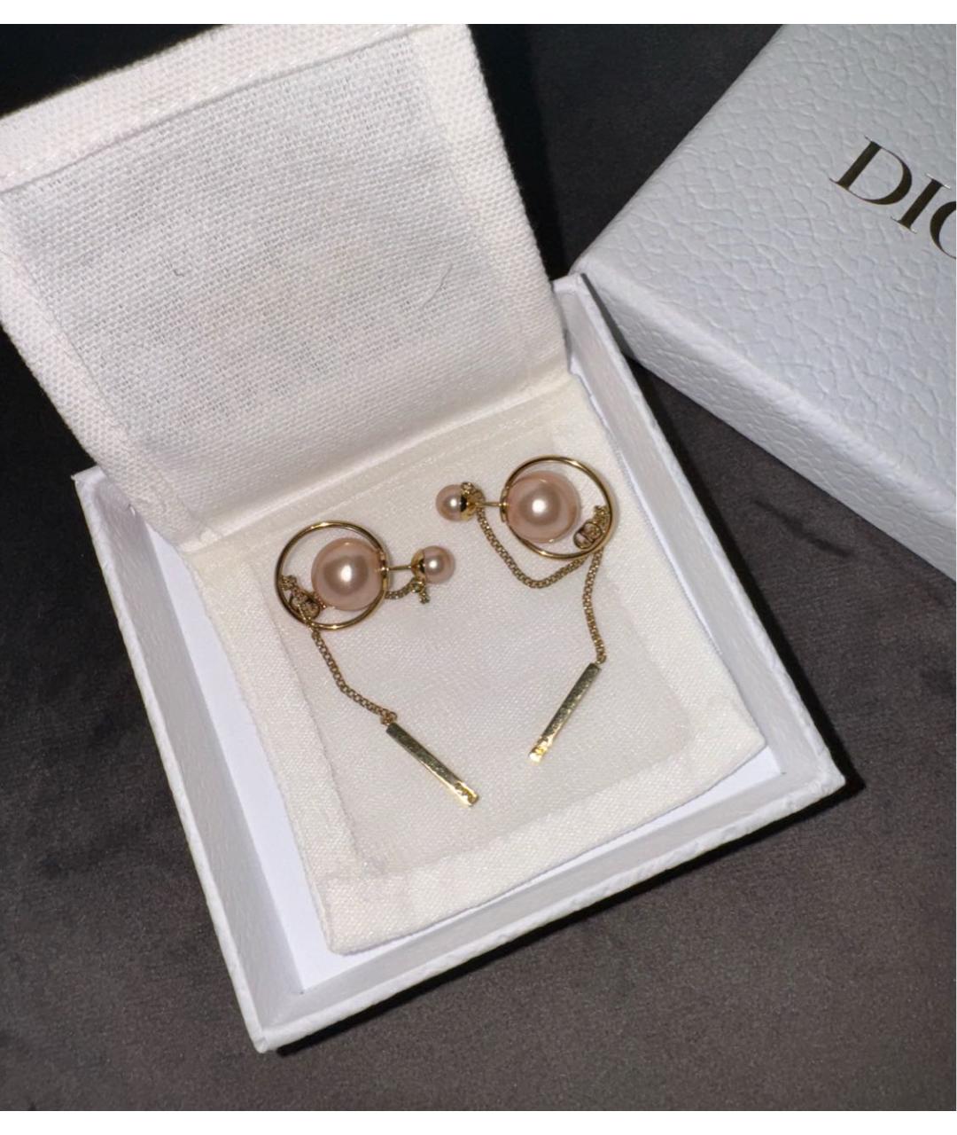 CHRISTIAN DIOR Золотые жемчужные серьги, фото 2