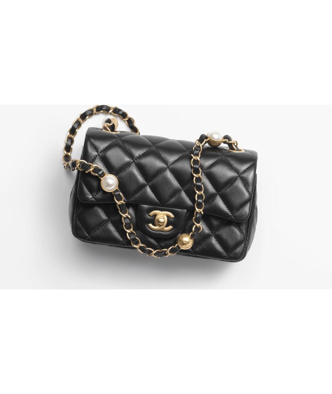 CHANEL Черная кожаная сумка через плечо, фото 6