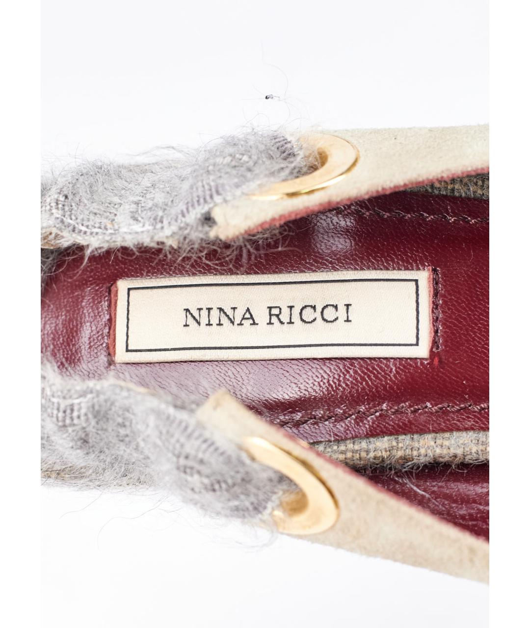 NINA RICCI Серые замшевые босоножки, фото 5
