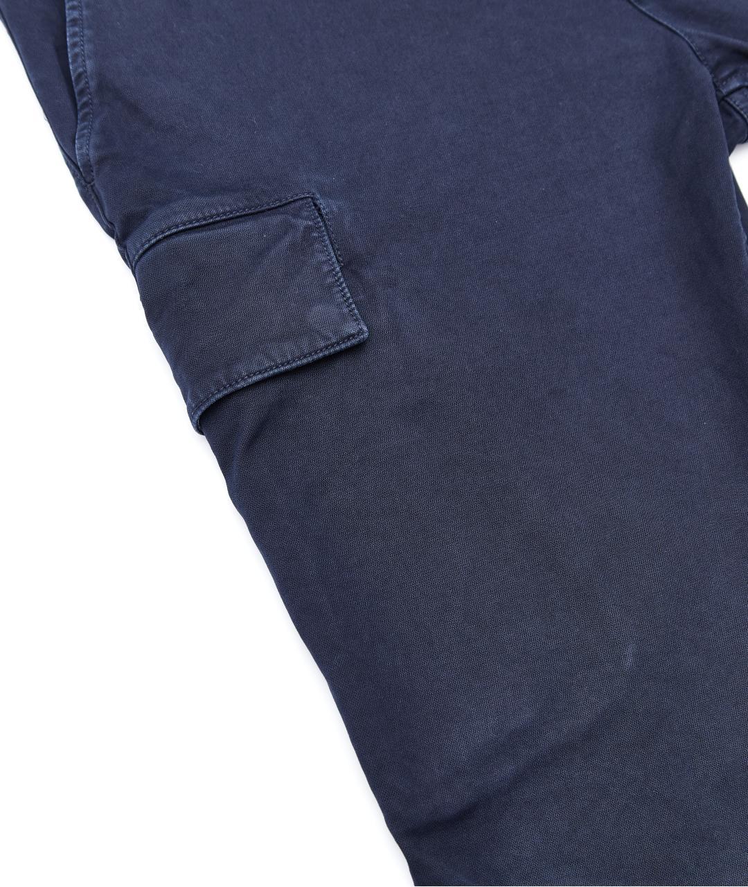 STONE ISLAND Темно-синие хлопковые повседневные брюки, фото 4