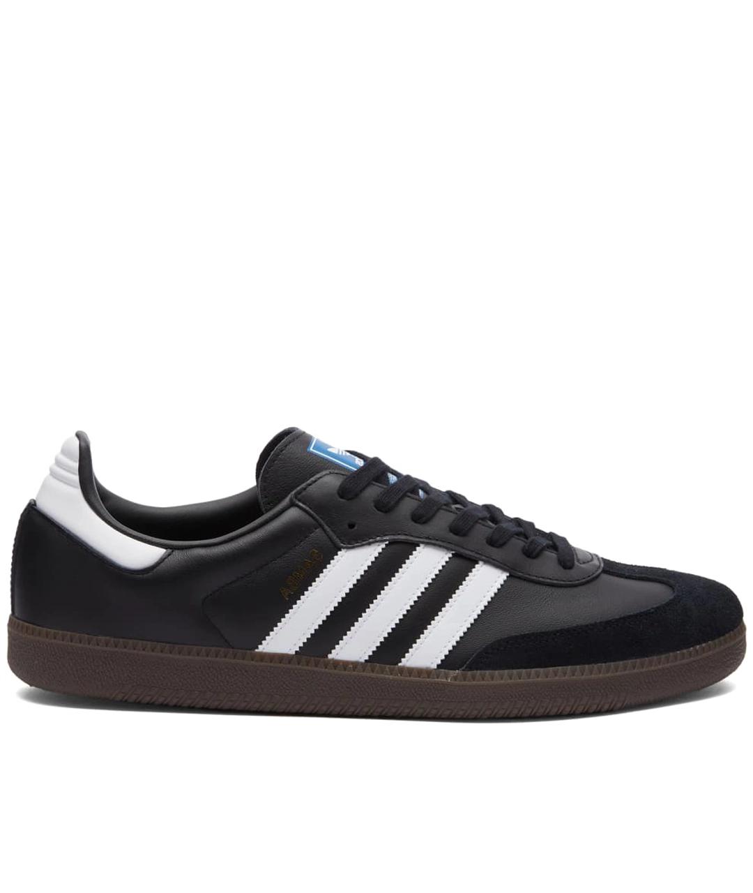 ADIDAS Черные кожаные кроссовки, фото 1