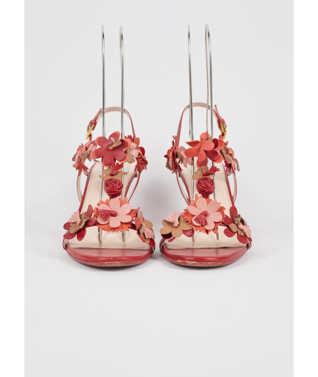PRADA Красные кожаные босоножки, фото 2