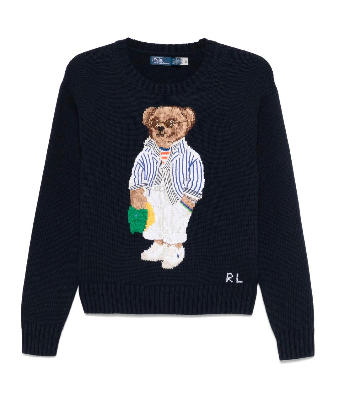 POLO RALPH LAUREN Темно-синий хлопковый джемпер / свитер, фото 1