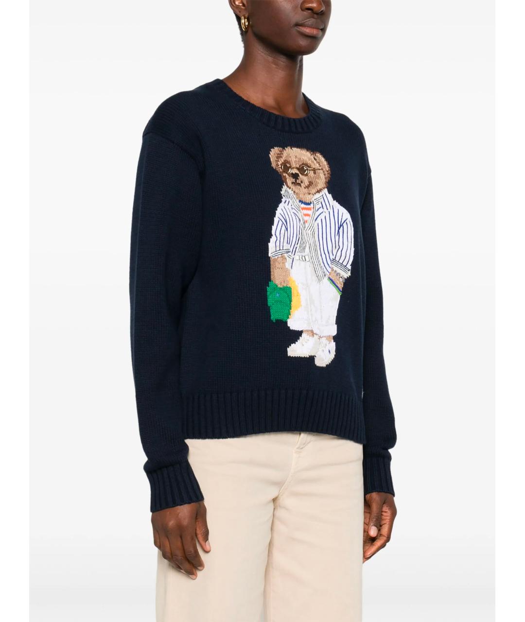 POLO RALPH LAUREN Темно-синий хлопковый джемпер / свитер, фото 3