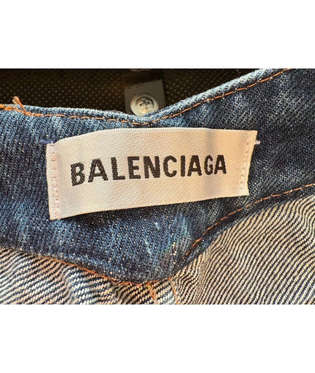 BALENCIAGA Синие хлопковые прямые джинсы, фото 7