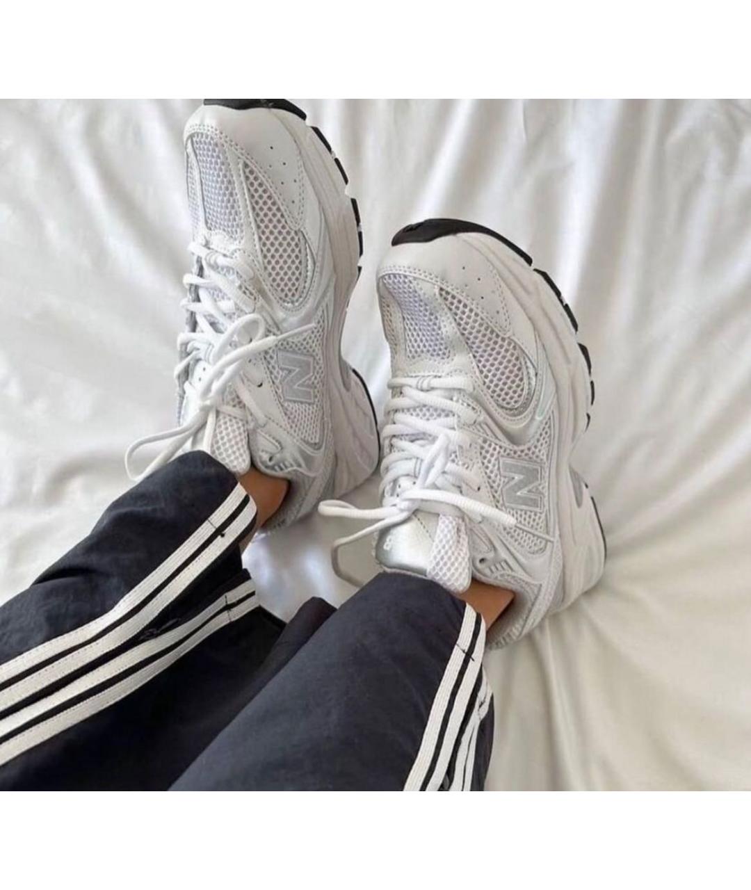 NEW BALANCE Белые текстильные кроссовки, фото 6