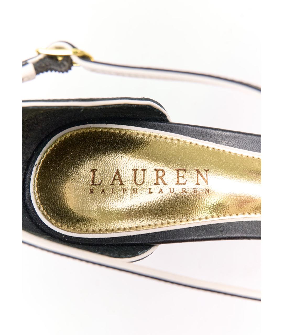 RALPH LAUREN Черные кожаные босоножки, фото 5