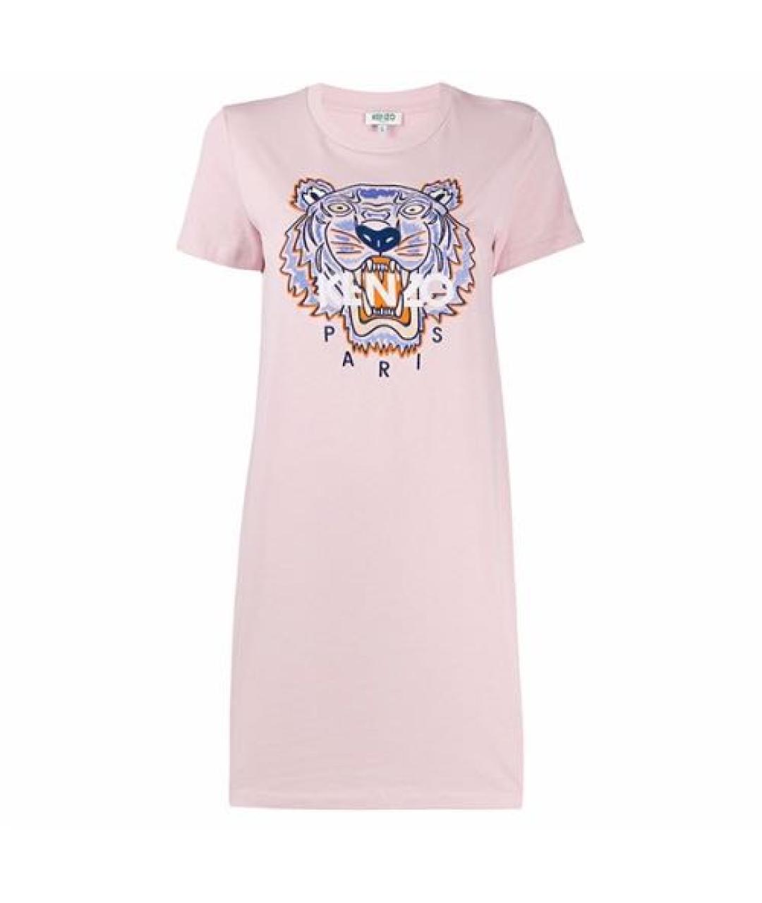 KENZO Розовое хлопковое повседневное платье, фото 9