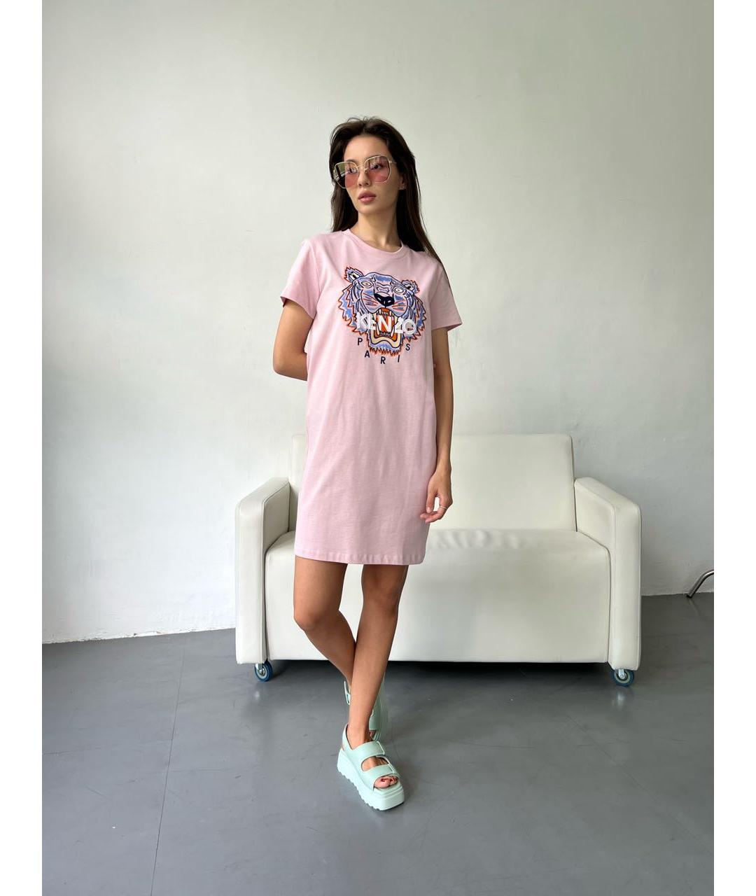 KENZO Розовое хлопковое повседневное платье, фото 2