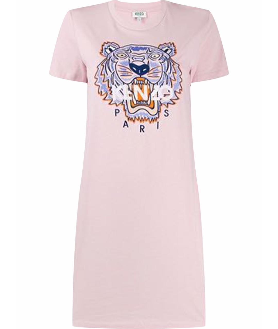 KENZO Розовое хлопковое повседневное платье, фото 1
