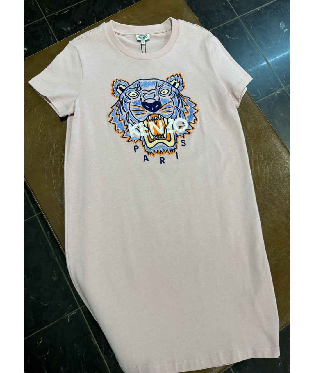 KENZO Розовое хлопковое повседневное платье, фото 8