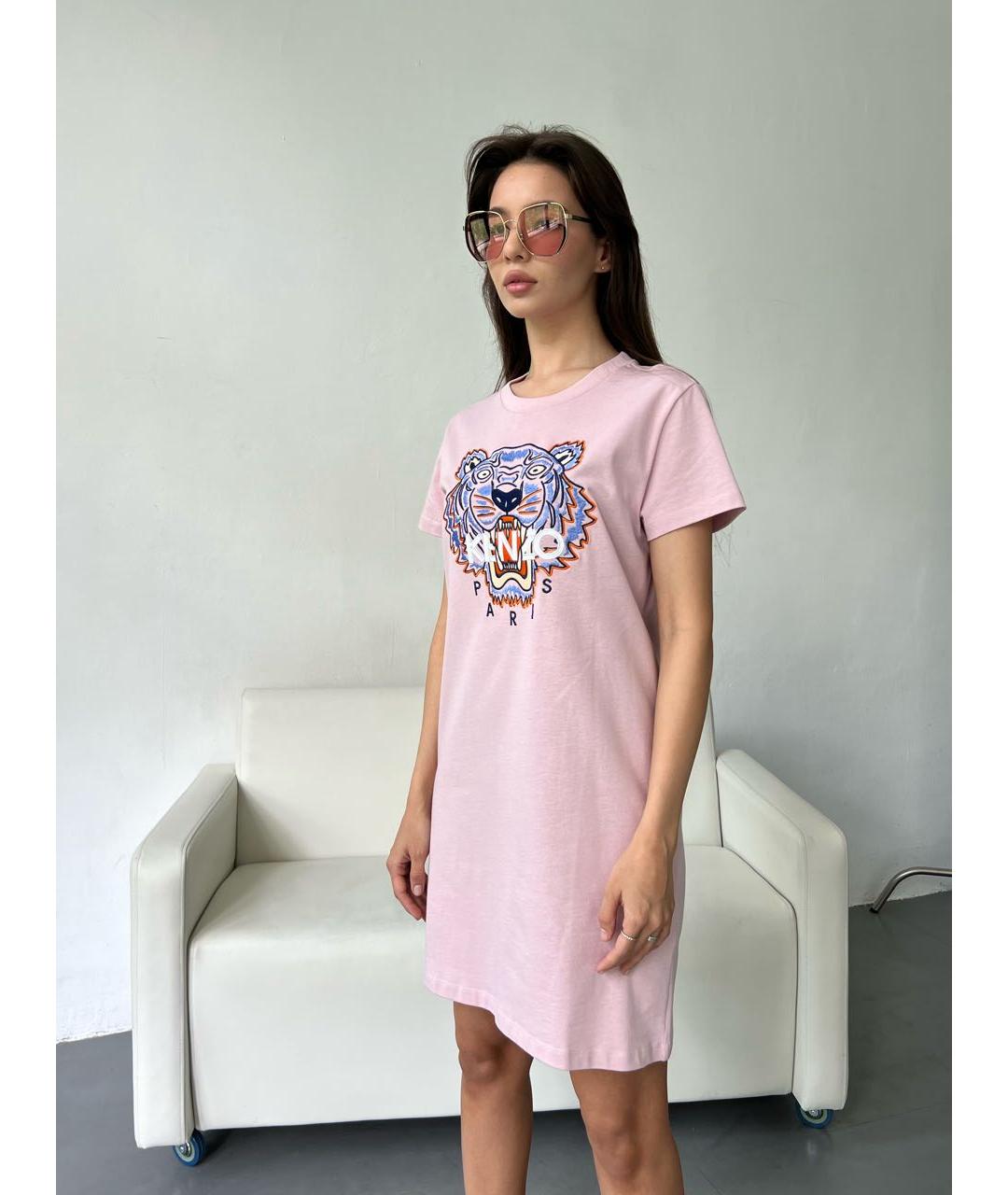 KENZO Розовое хлопковое повседневное платье, фото 5