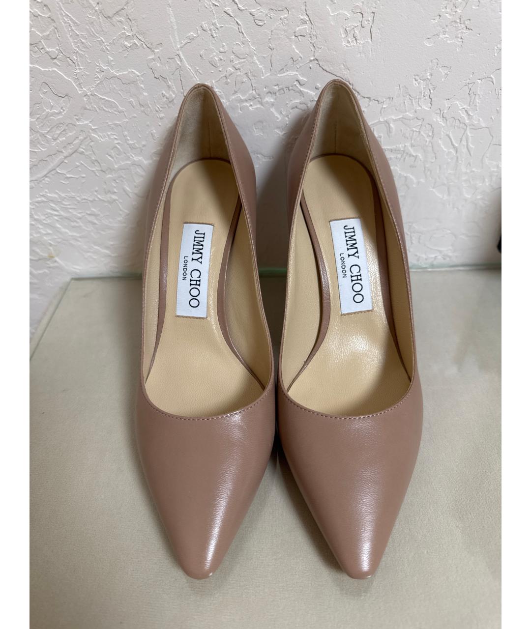 JIMMY CHOO Бежевые кожаные туфли, фото 2