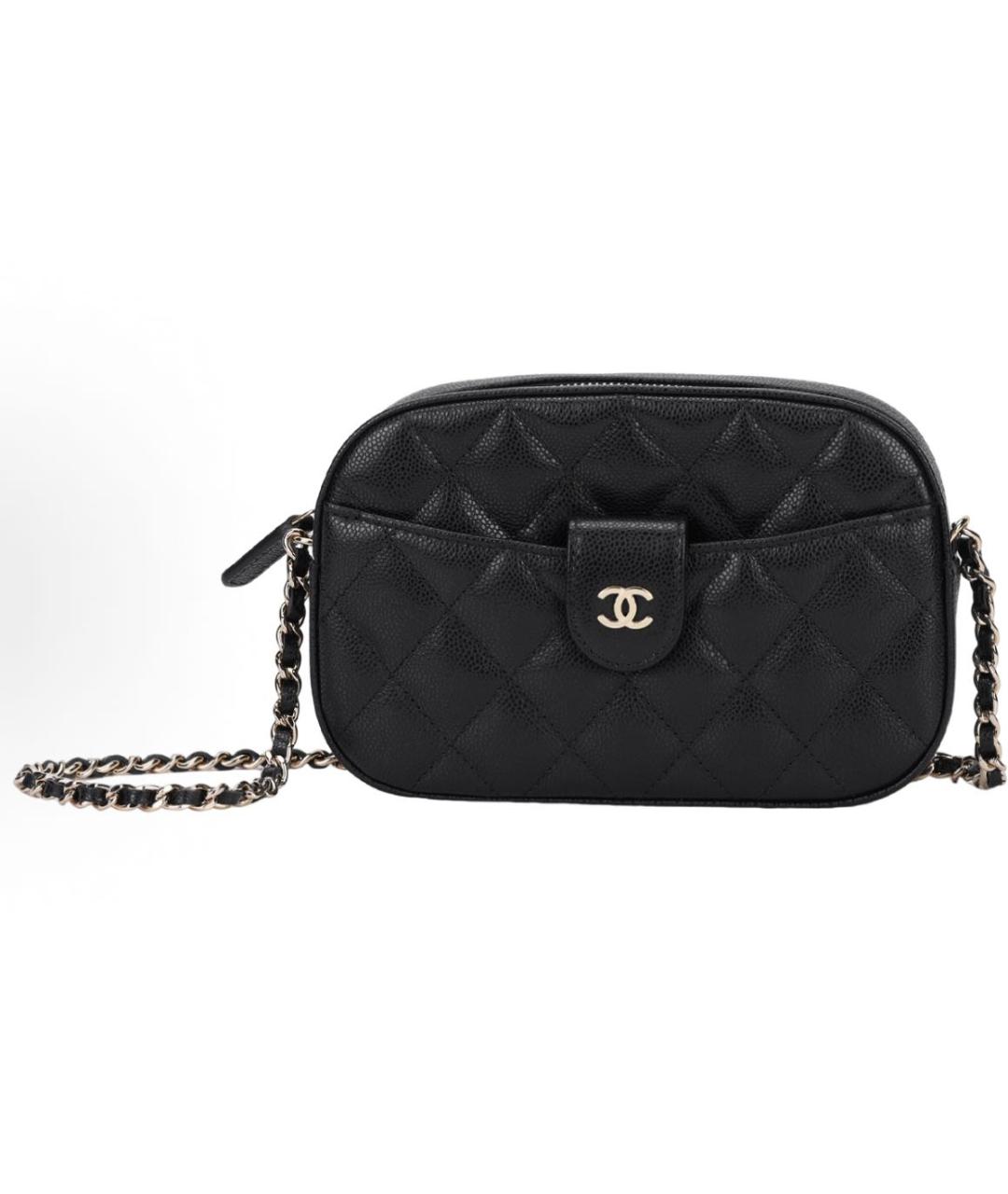 CHANEL Черная кожаная сумка через плечо, фото 6