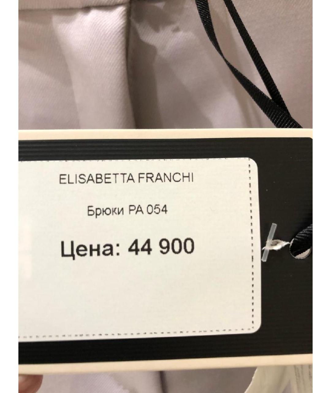 ELISABETTA FRANCHI Серые шерстяные прямые брюки, фото 6