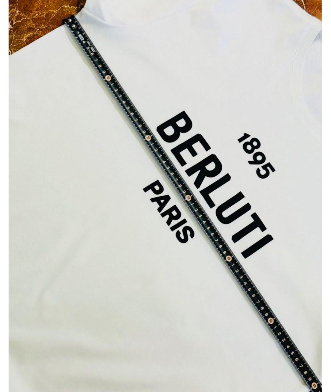 BERLUTI Белая хлопковая футболка, фото 6