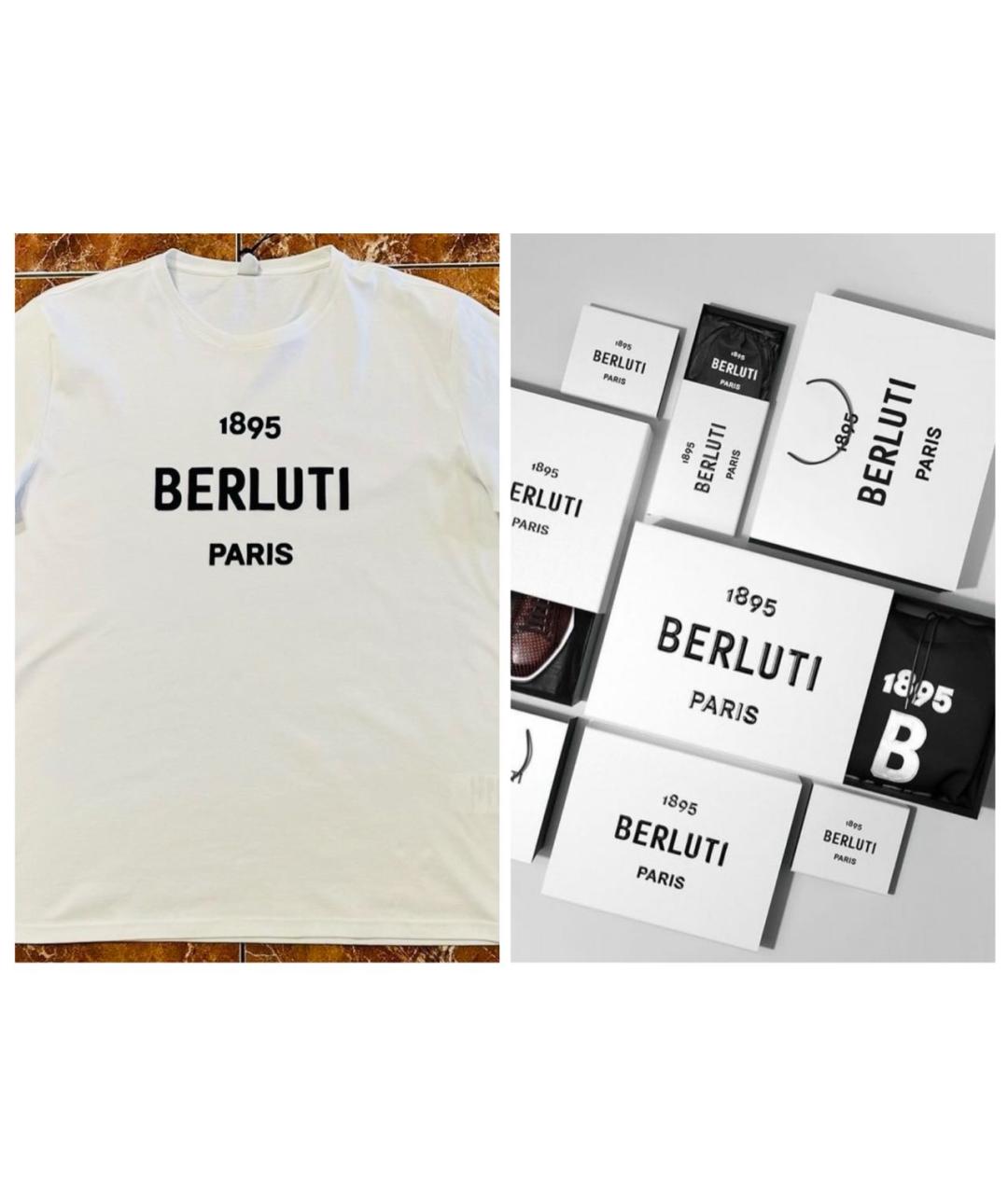 BERLUTI Белая хлопковая футболка, фото 7
