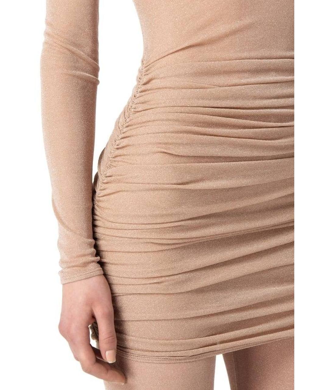 ELISABETTA FRANCHI Бежевый вискозный костюм с брюками, фото 4