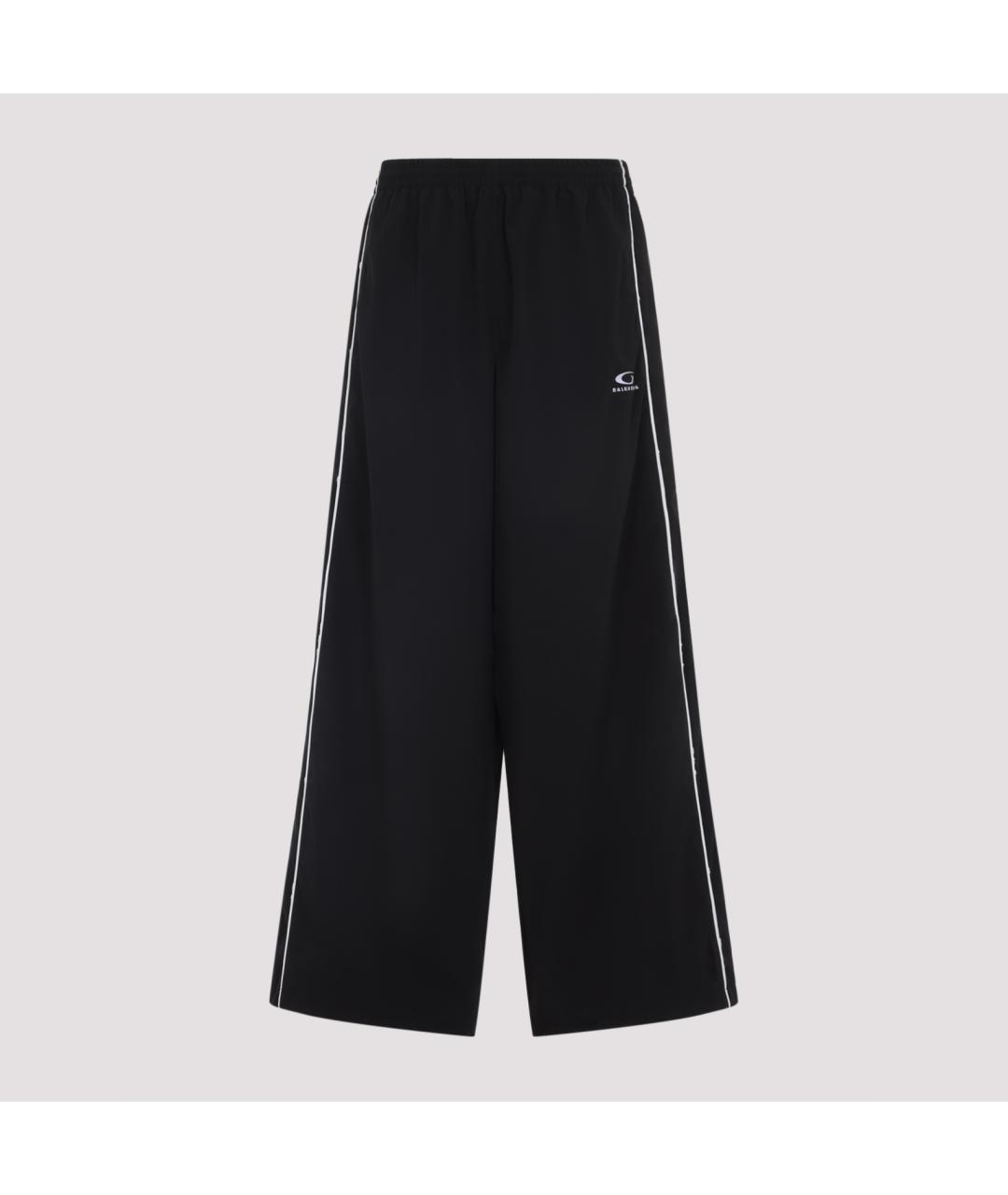 BALENCIAGA Черные полиэстеровые повседневные брюки, фото 3