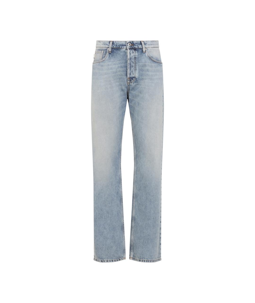 LANVIN Голубые хлопковые прямые джинсы, фото 1
