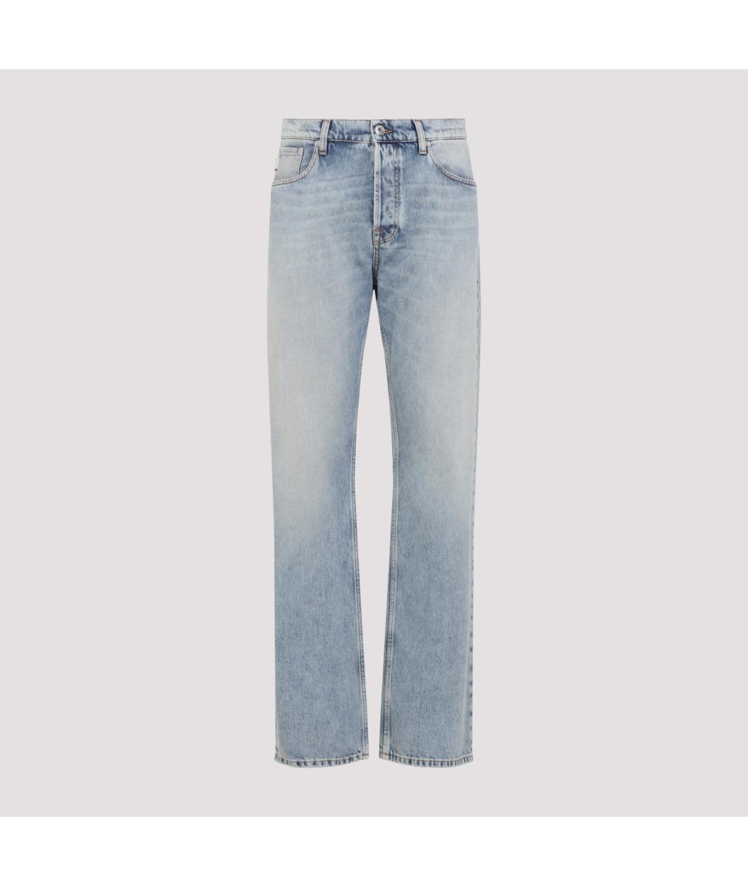 LANVIN Голубые хлопковые прямые джинсы, фото 2
