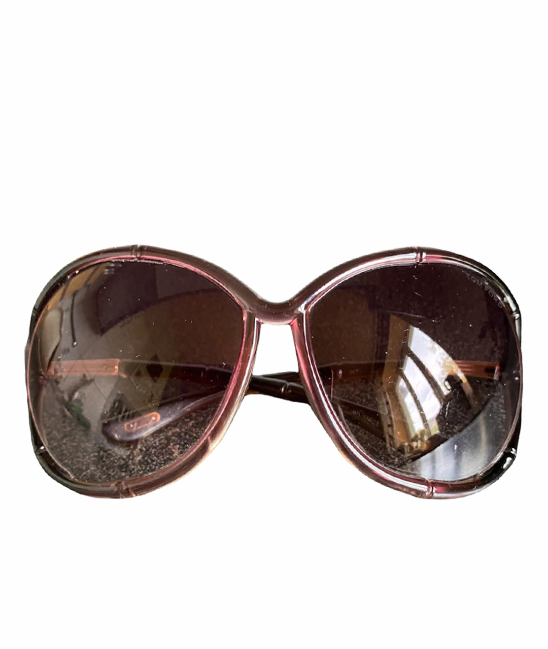 TOM FORD Розовые пластиковые солнцезащитные очки, фото 1