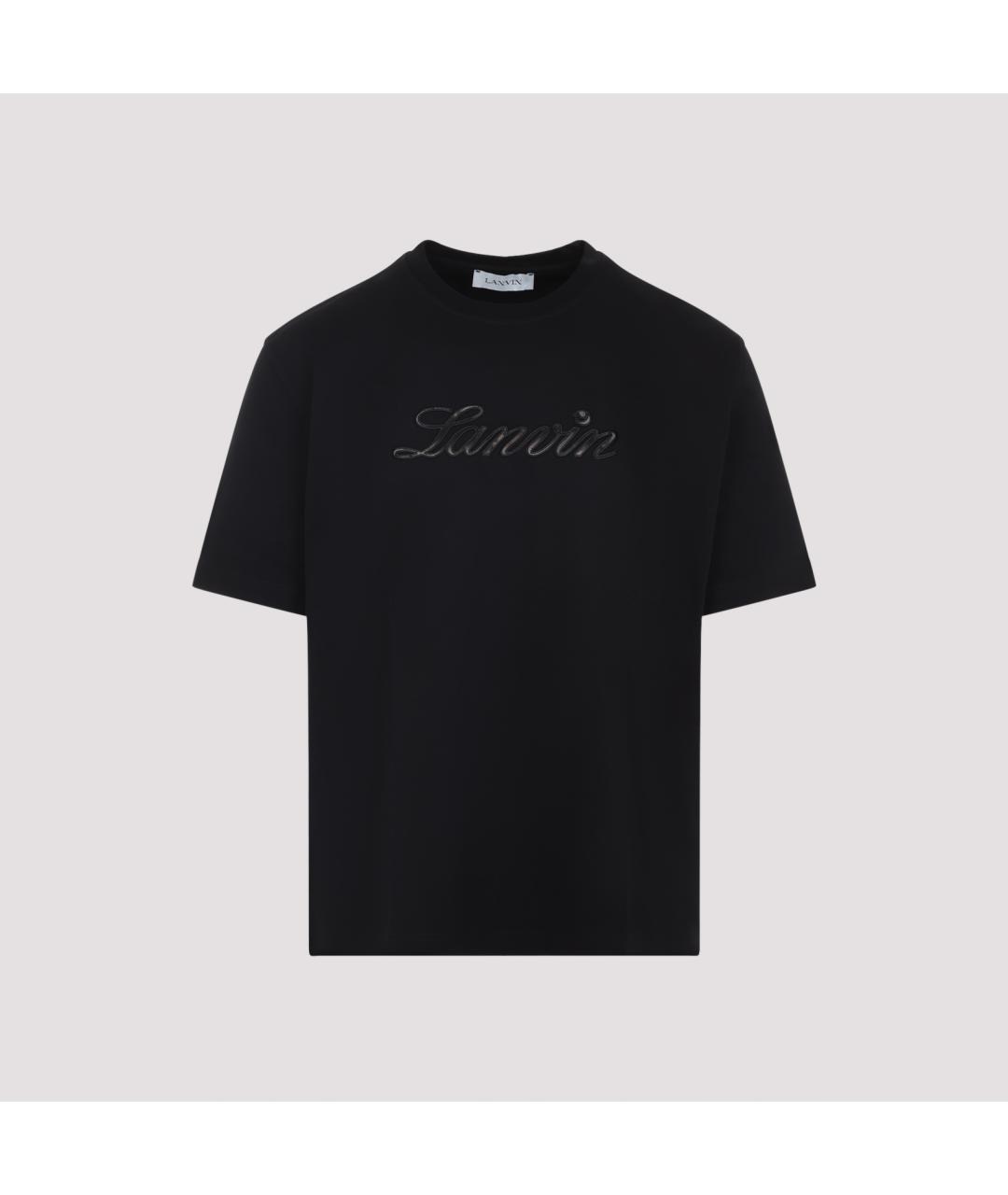LANVIN Черная хлопковая футболка, фото 2