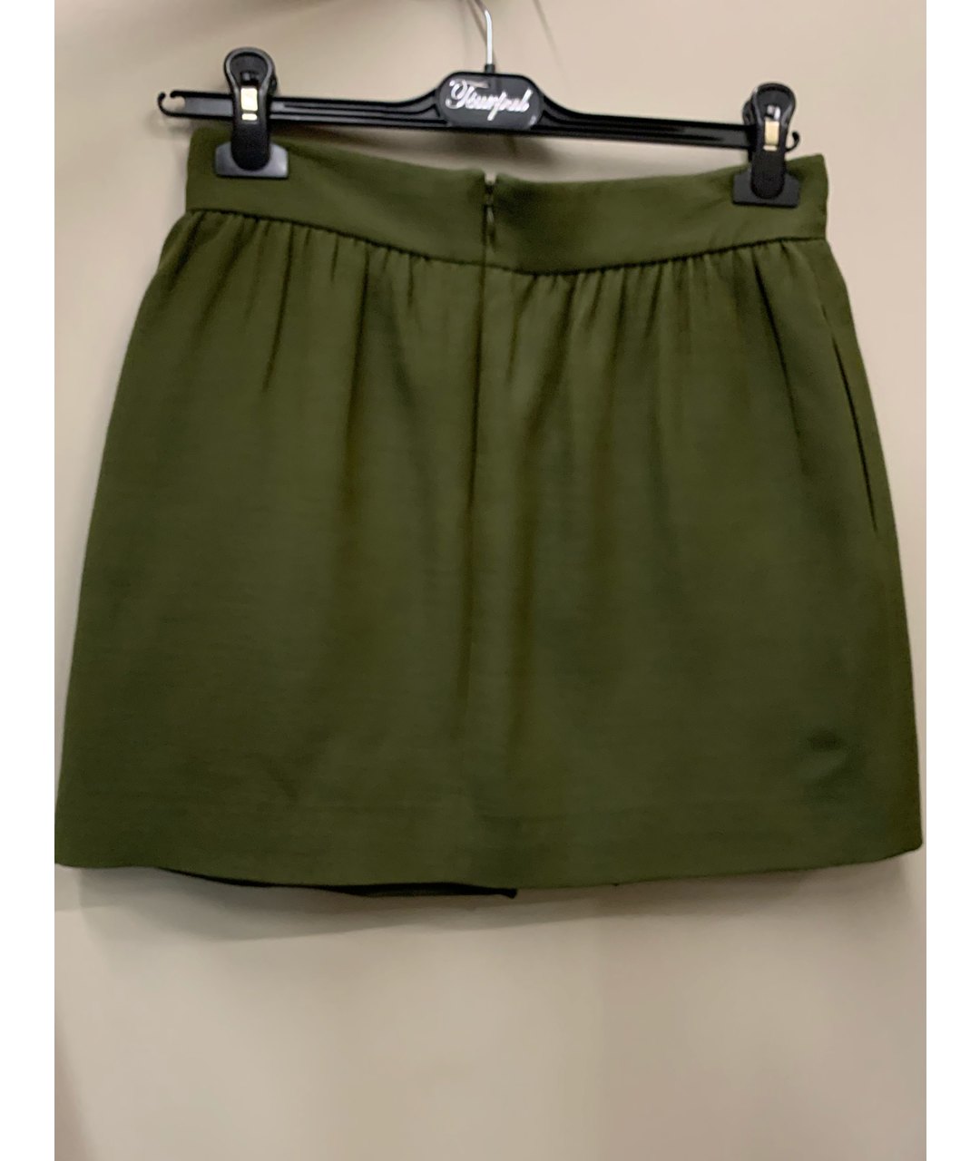 VALENTINO Зеленая шерстяная юбка мини, фото 2