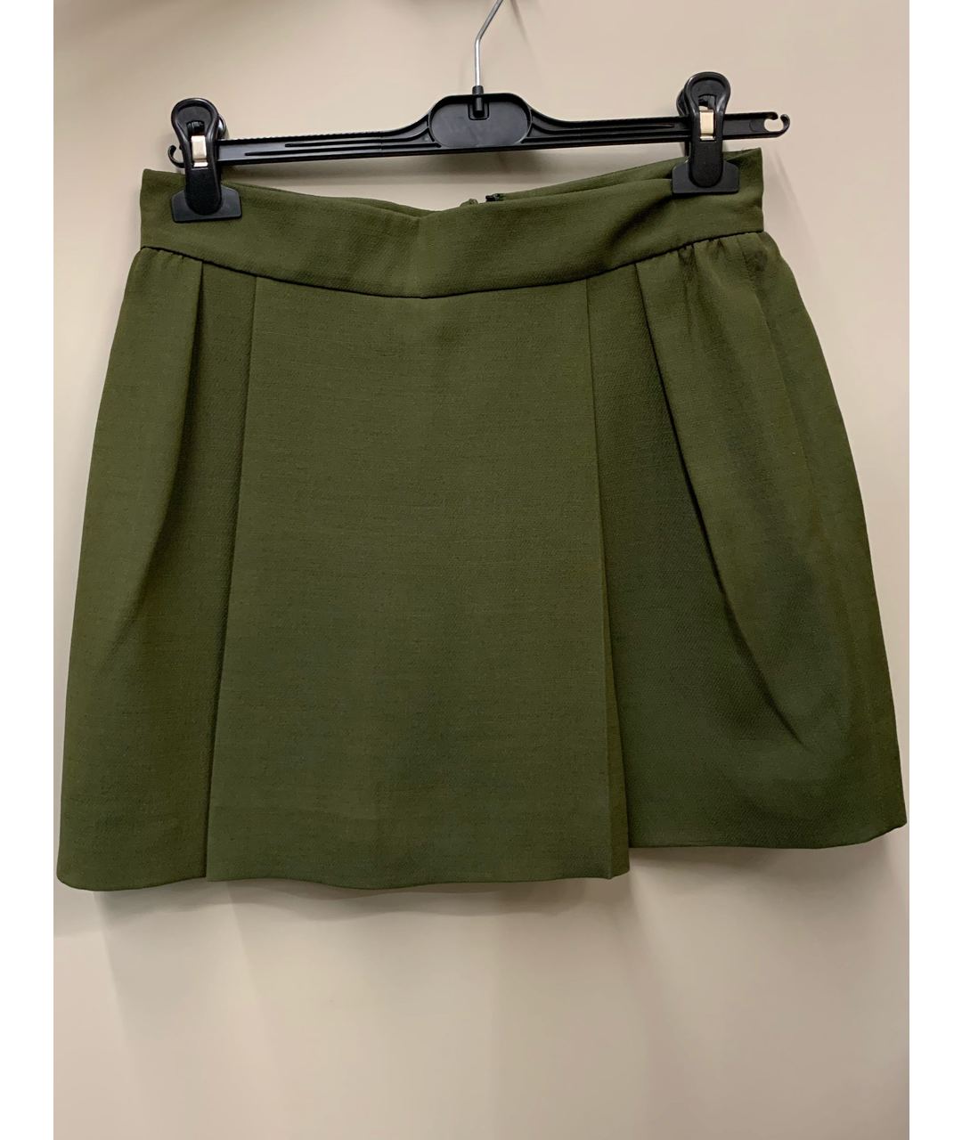 VALENTINO Зеленая шерстяная юбка мини, фото 3
