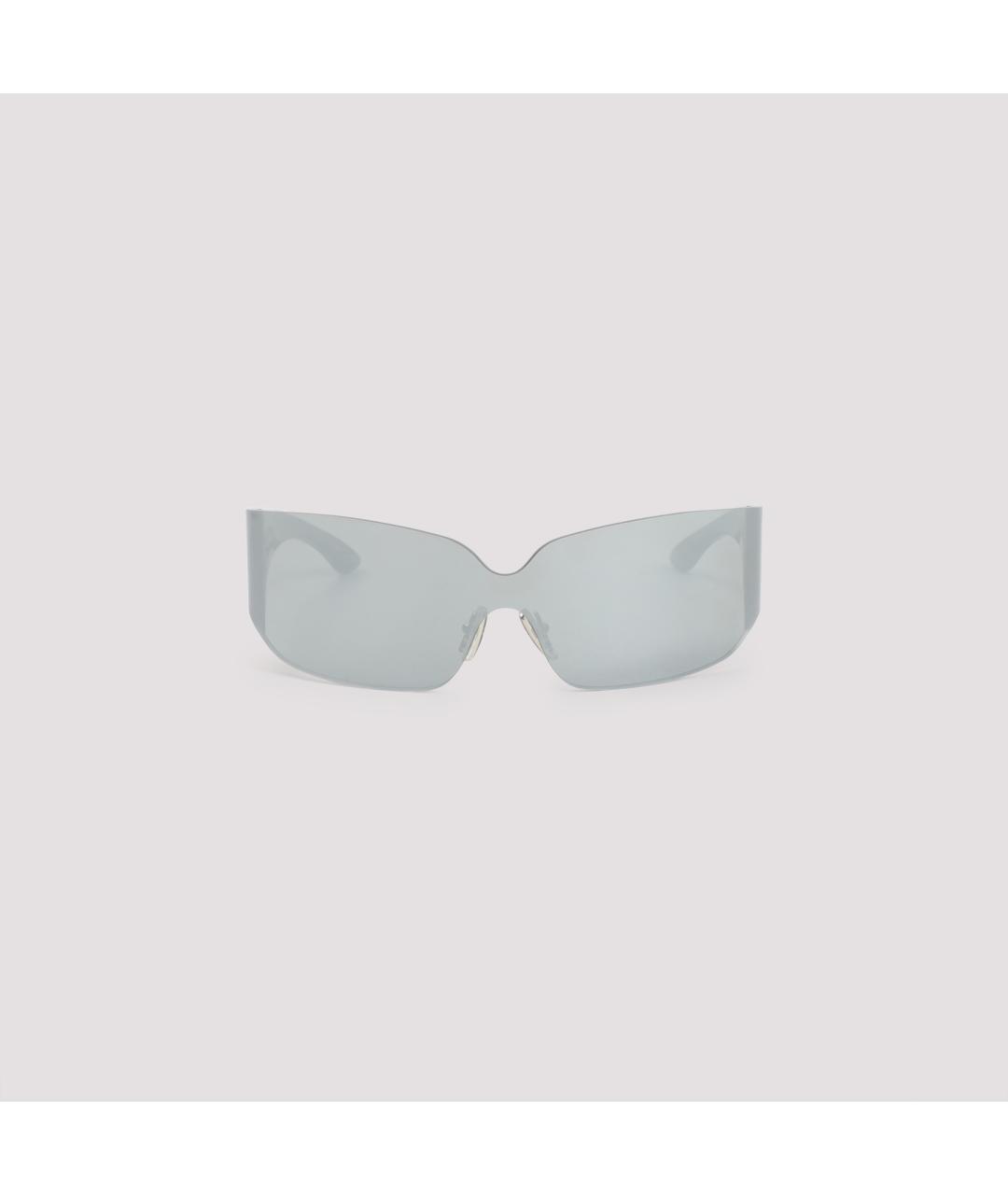 BALENCIAGA Серебряные пластиковые солнцезащитные очки, фото 4