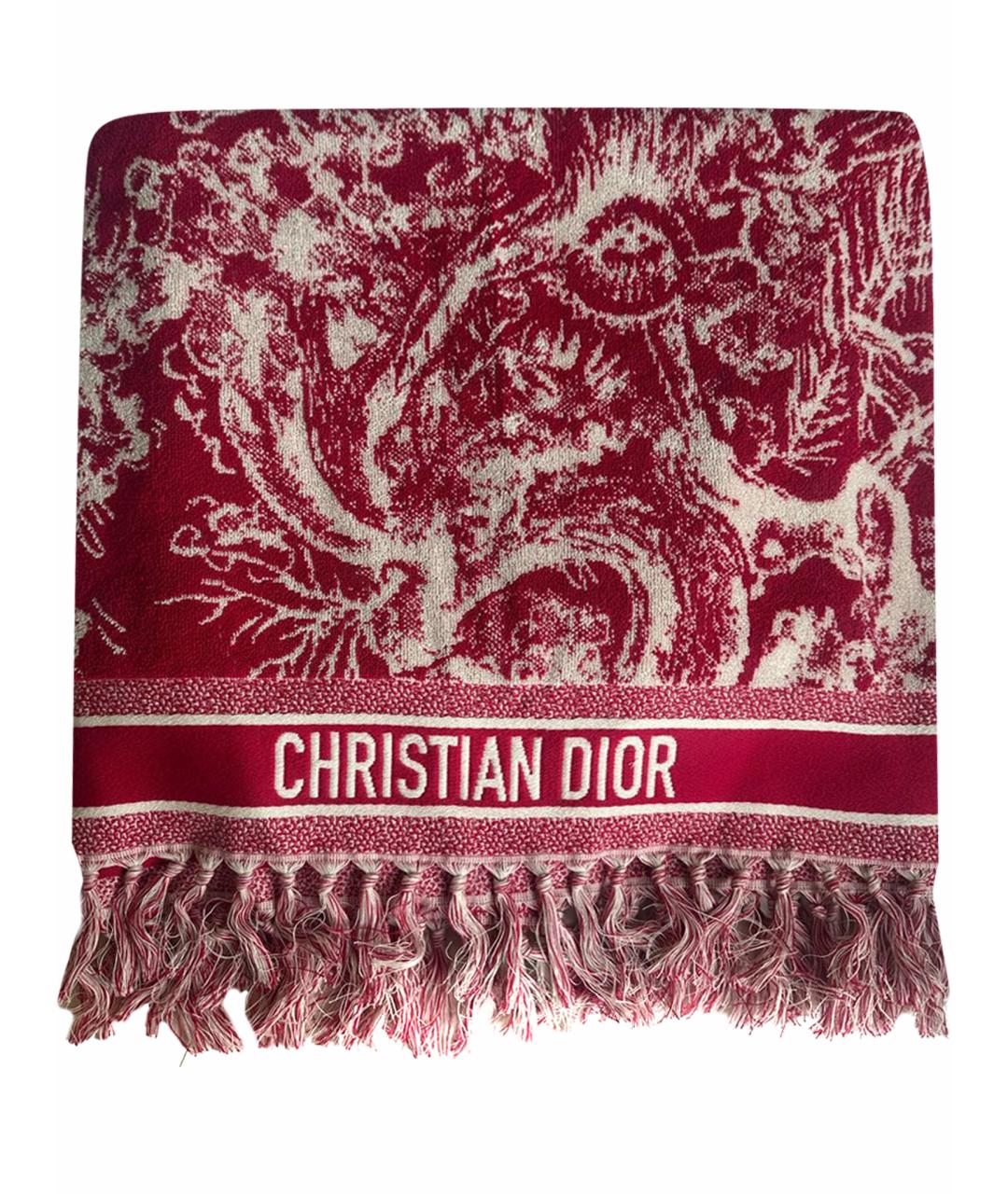 CHRISTIAN DIOR Красное хлопковое парео, фото 1