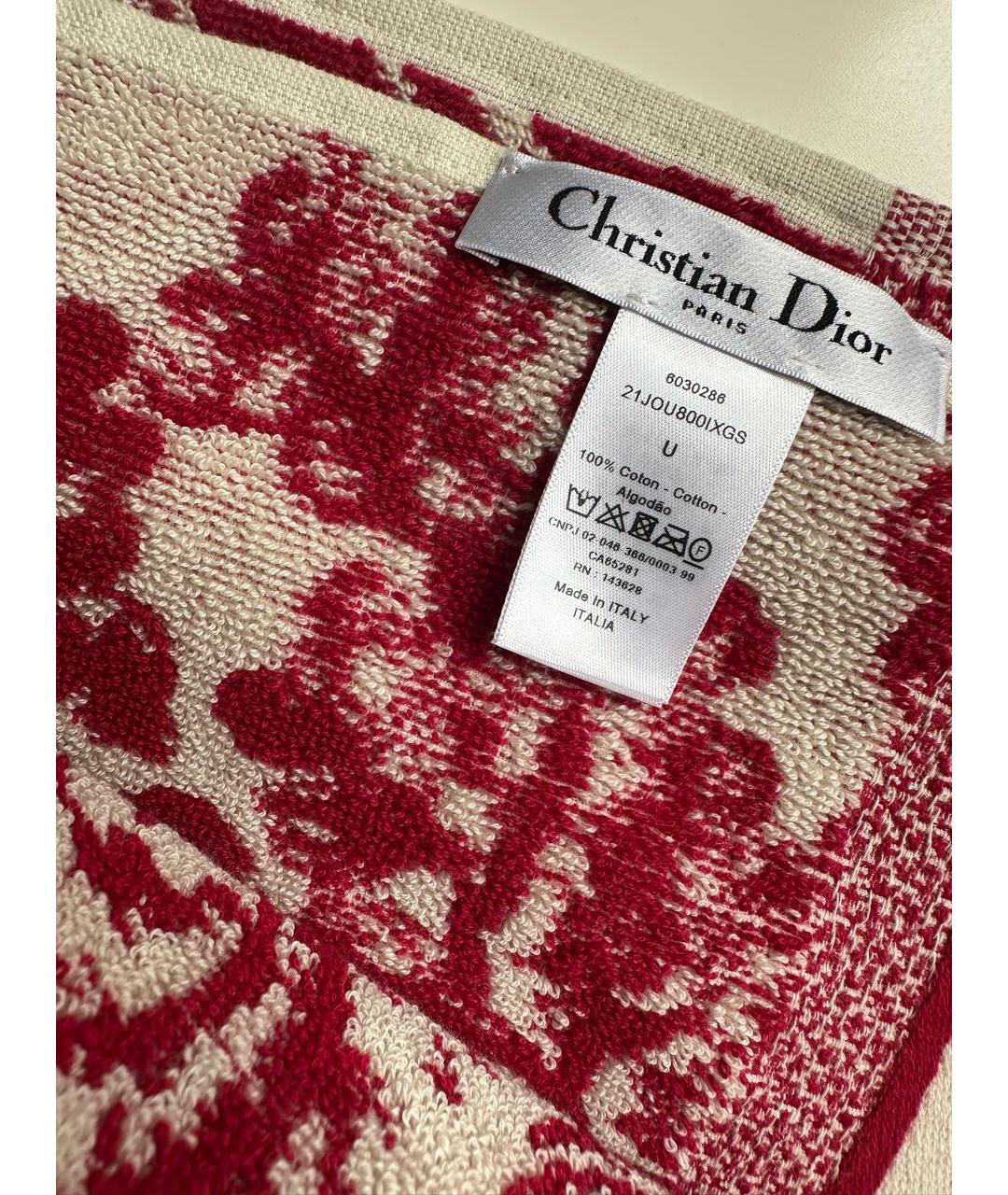 CHRISTIAN DIOR Красное хлопковое парео, фото 2