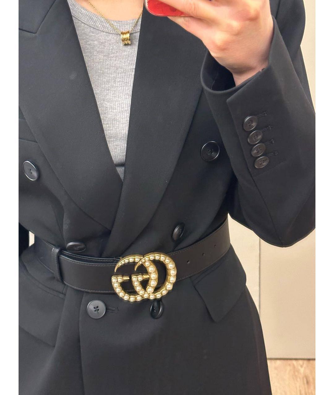 GUCCI Черный кожаный ремень, фото 6