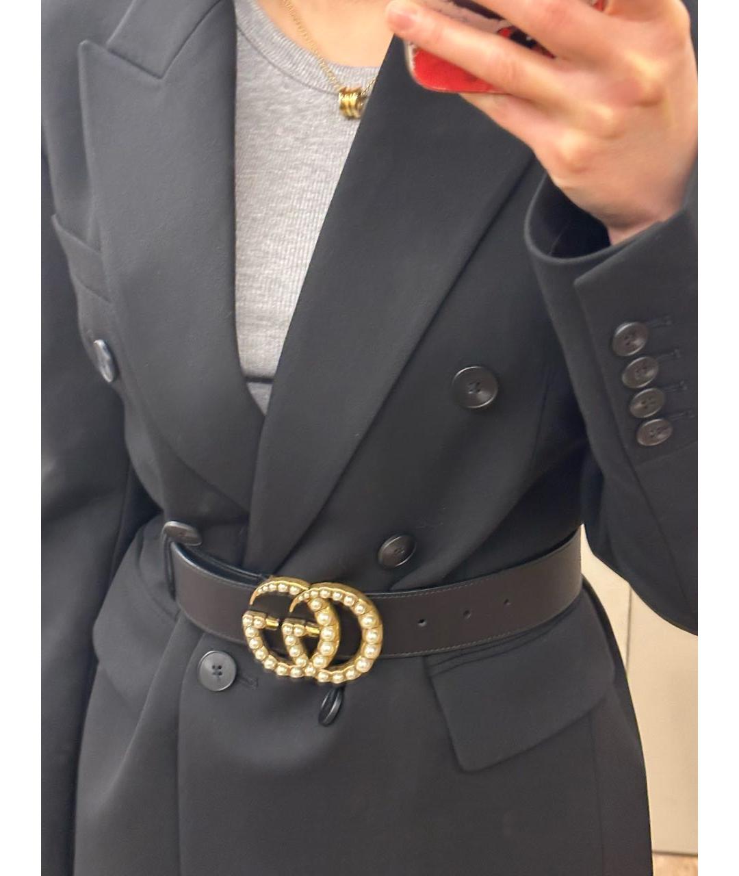 GUCCI Черный кожаный ремень, фото 5