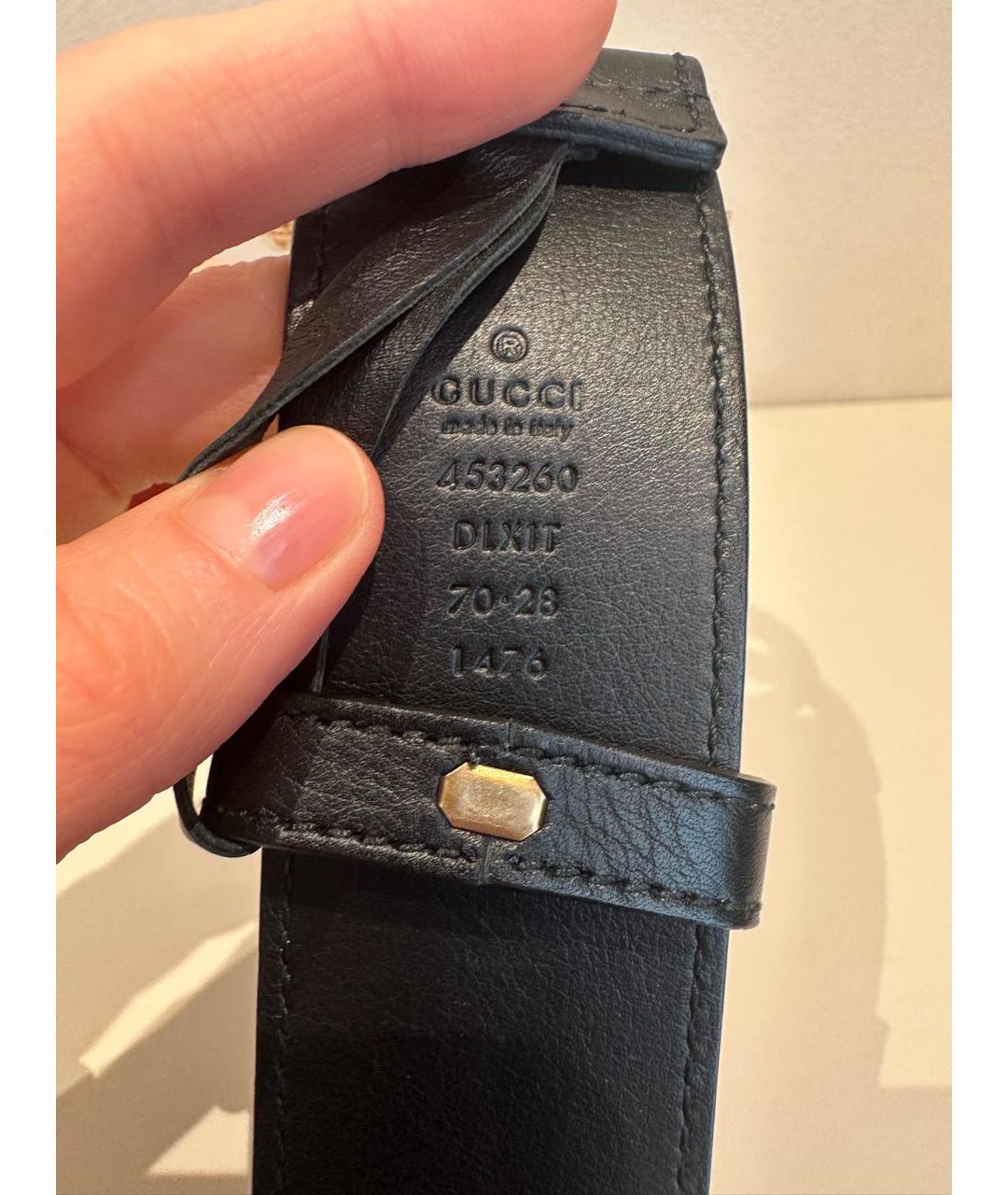 GUCCI Черный кожаный ремень, фото 3